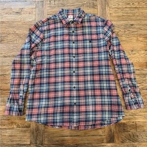 Faherty Brand Organic Cotton Flannel Shirt XXL Red Blue Plaid